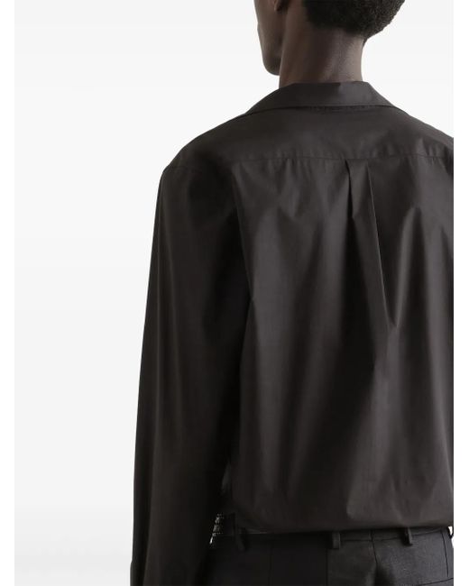 Camicia Con Colletto Ampio di Dolce & Gabbana in Black da Uomo
