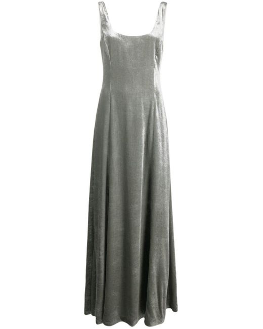 Robe en velours Nerissa à coupe longue Ralph Lauren Collection en coloris Gray