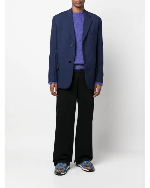 Marni Blue Tropical Wool Blazer for men