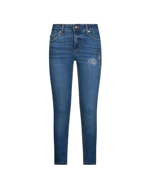 Liu Jo Blue Rhinestone-Embellishment Jeans