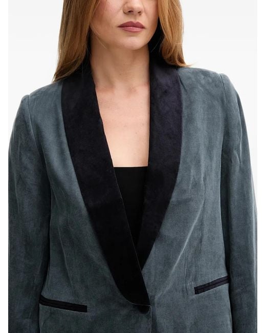 INTROPIA Gray Shawl-Lapel Blazer