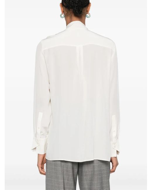Blusa con lazo en el cuello Boss de color White