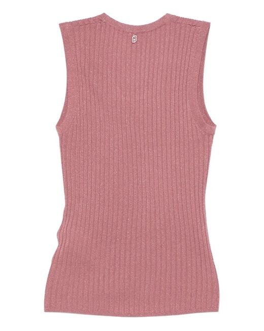 Liu Jo Pink Ribbed Top