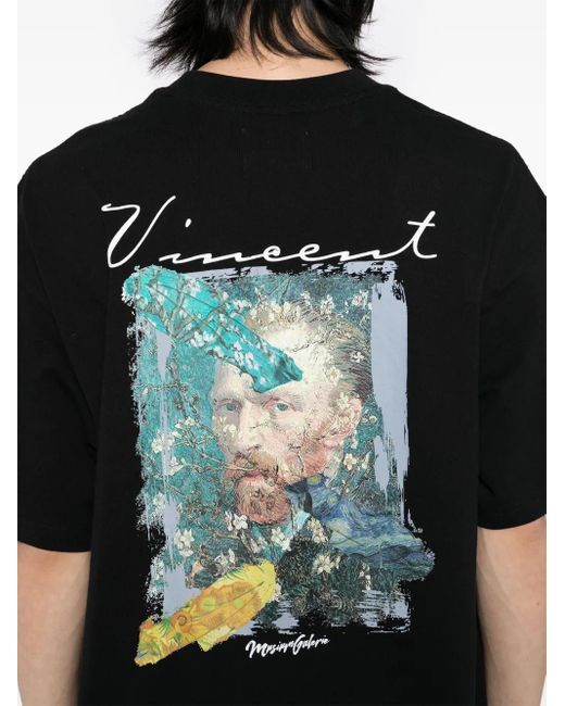 Musium Div. Black Graphic-Print T-Shirt for men