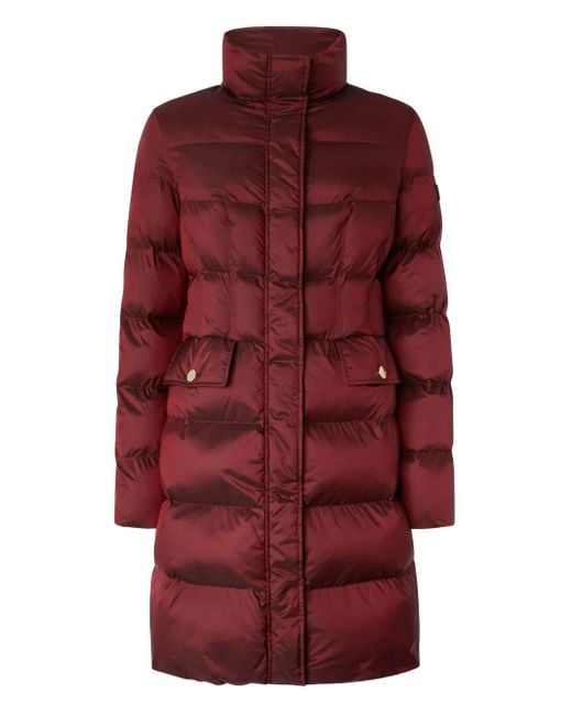 Pinko Red Quilted High-Neck Coat