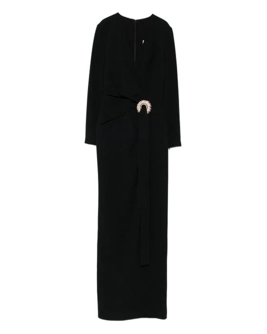 Elie Saab ビジュートリム マキシドレス Black