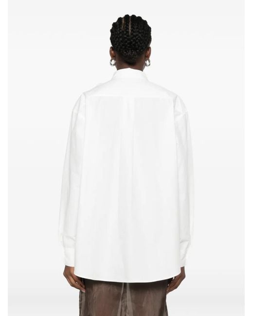 Alberta Ferretti White Floral-Appliqué Shirt