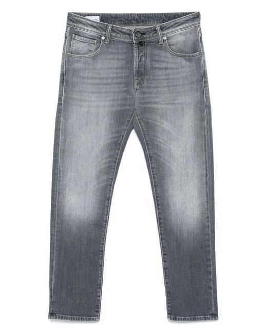 Jeans Con Applicazione Logo di Incotex in Gray da Uomo