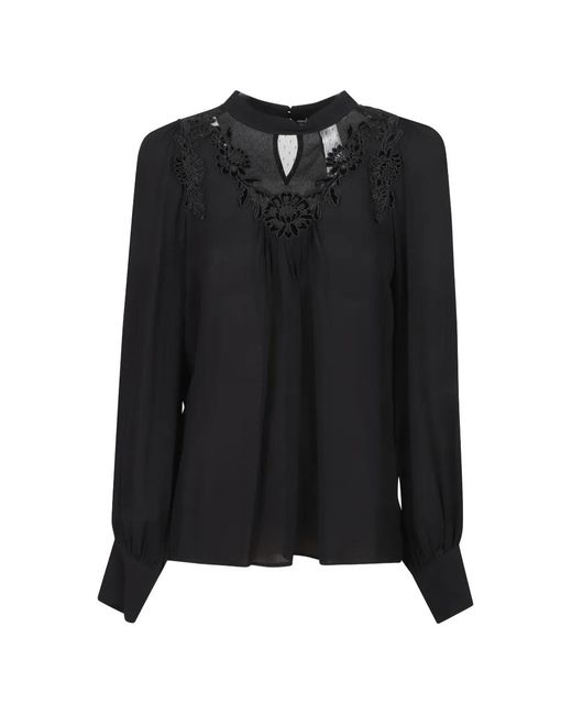 Twinset Black Lace-Appliqué Blouse