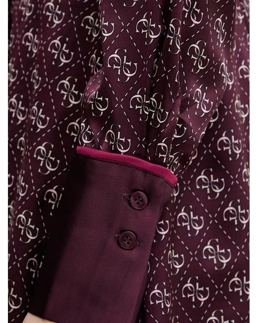 Guess Purple Blerta 4G-Print Belted Mini Dress
