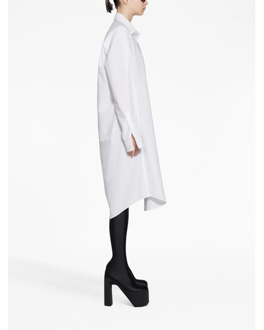 Balenciaga White Poplin Shirt Dress