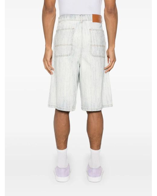 MSGM White Denim Bermuda Shorts for men