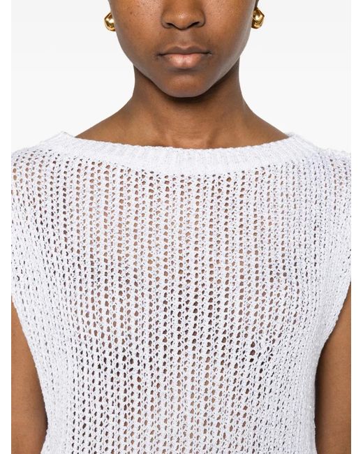 Neera White Sequin Tank Top