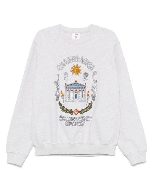 Casablanca White Le Temple Du Sport Sweatshirt for men