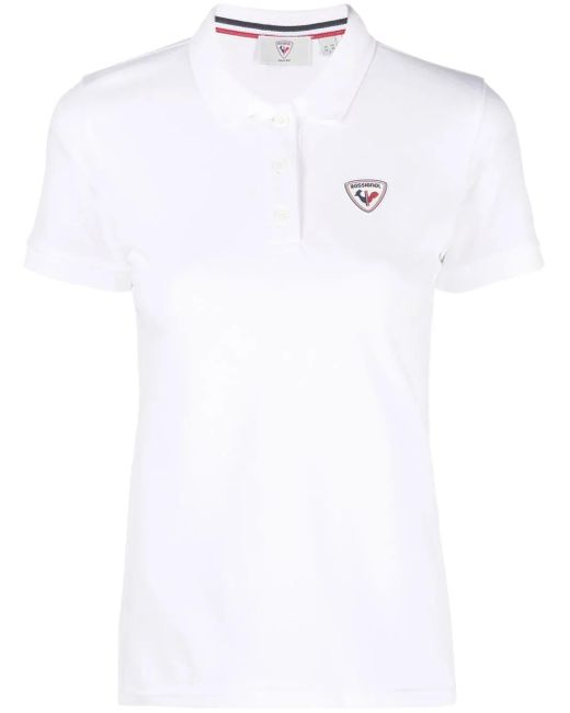 Rossignol White Logo-Applique Polo Shirt