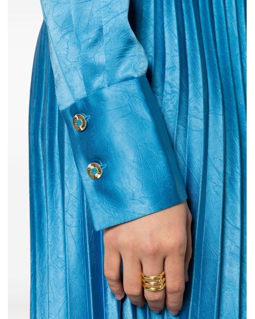 Robe plissée à coupe longue Sandro en coloris Blue