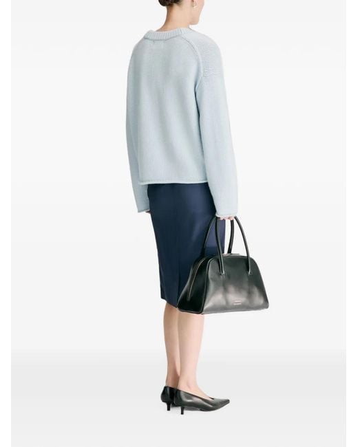 Loulou de Saison Blue Derry Lds U-Neck Cashmere Sweater