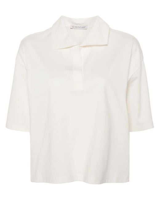 Moncler White T-Shirts And Polos