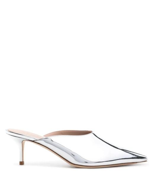 Scarosso White Laura 60Mm Patent Mules
