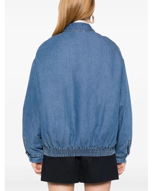 Miu Miu Blue Logo-Embroidered Jacket