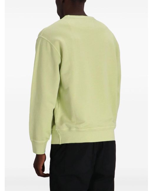 C P Company Yellow Terrycloth-logo Cotton Sweatshirt for men