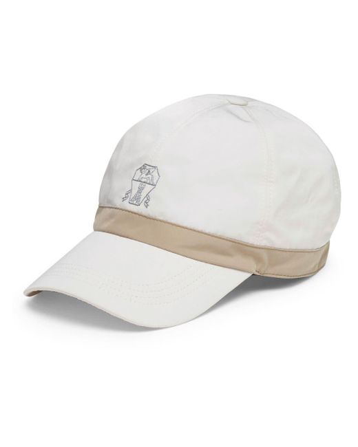 Cappello da baseball con ricamo di Brunello Cucinelli in White da Uomo
