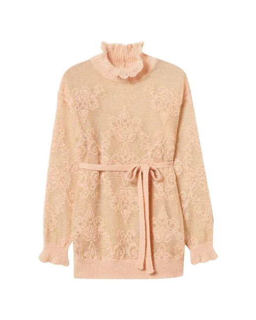 Twinset Natural Jacquard Alpaca-Blend Maxi Jumper