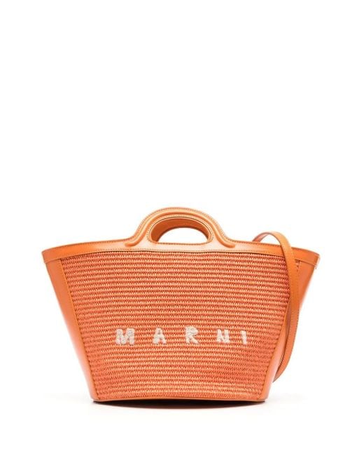 Marni Orange Sac À Main Tropicalia À Logo Brodé