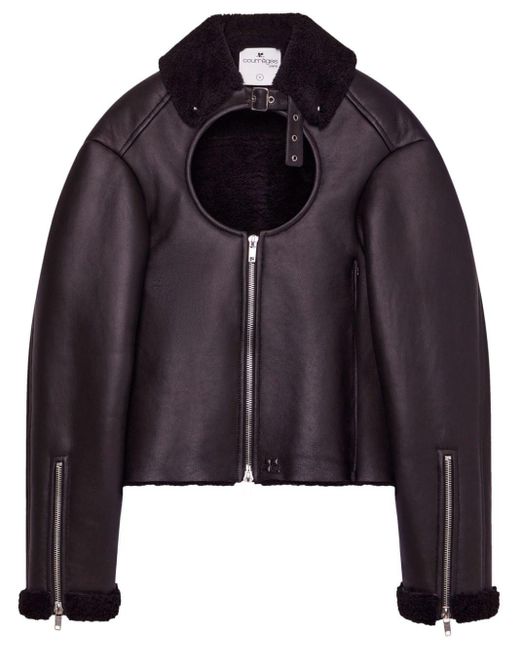 Courreges Black Holistic Leather Jacket
