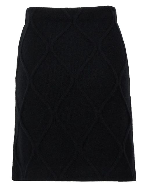 Ports 1961 Black Alpine-Inspired Crystal Knit Skirt