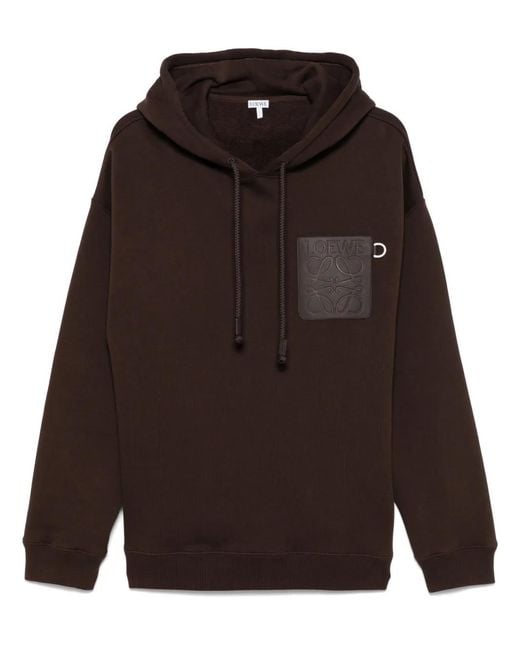 Loewe Brown Hoodie À Motif Anagram Embossé for men