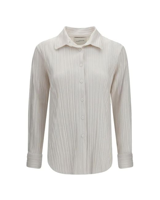 GONGDID DESIGN Gray Plissé Long-Sleeve Shirt