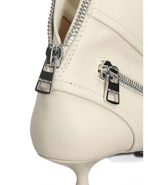 J.W. Anderson Kitten Heel Biker Boots White