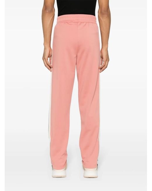 Palm Angels Pink Logo-Embroidered Track Pants for men