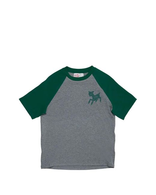 Oscar Ouyang Green T-Shirt Imprimé À Manches Raglan for men