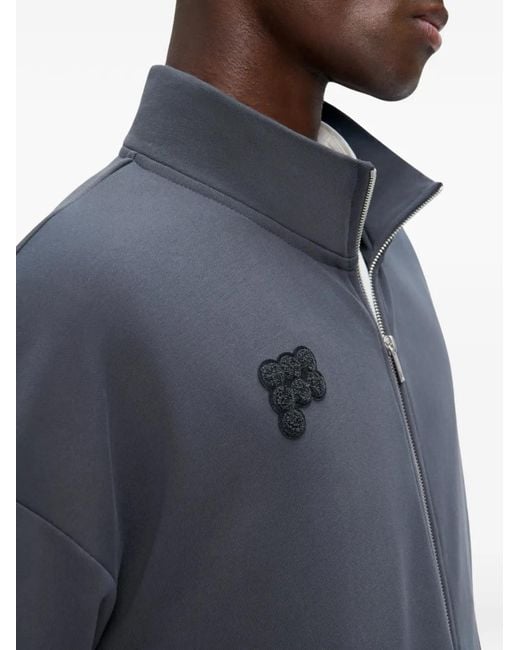 PANGAIA Blue Zip-Up Sweatshirt for men