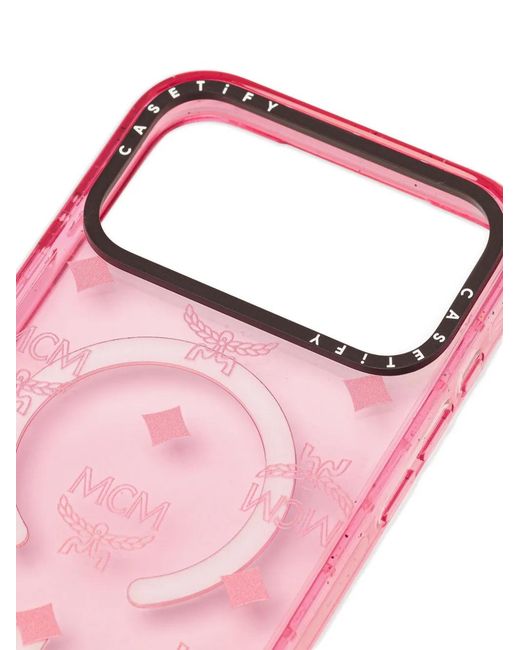 MCM Pink X Casetify Monogram-Pattern Iphone 17 Pro Case