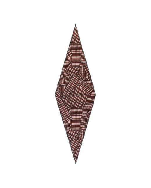 Zegna Brown Striped Diamond-Shaped Scarf for men