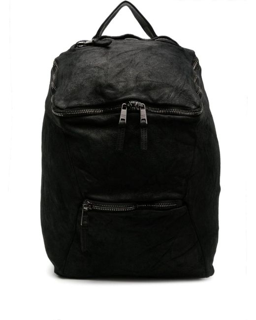 Giorgio Brato Black Panelled Leather Backpack for men