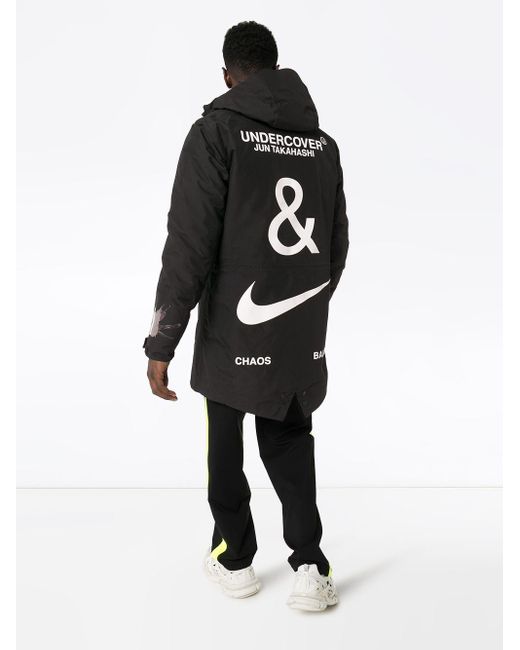 Nike X Undercover Logo Fishtail Parka in Black for Men Lyst