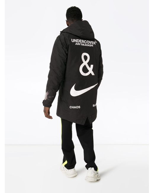 Nike X Undercover Logo Fishtail Parka in Black for Men | Lyst