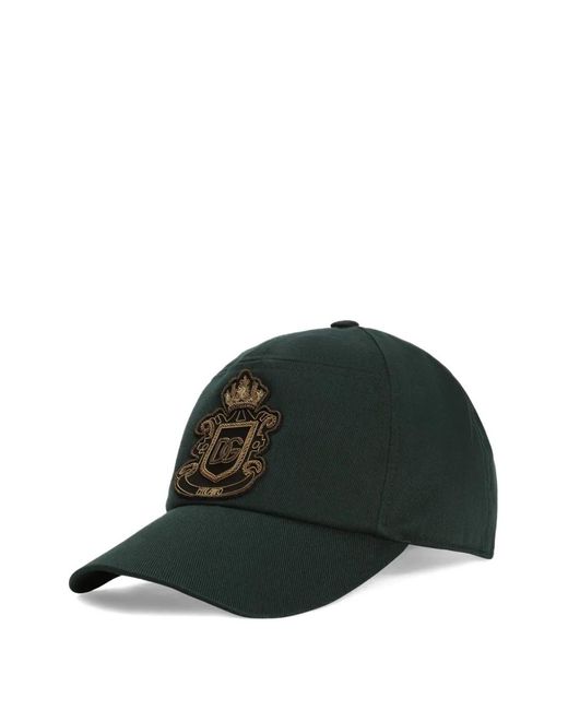 Dolce & Gabbana Green Cotton Gabardine Baseball Cap for men