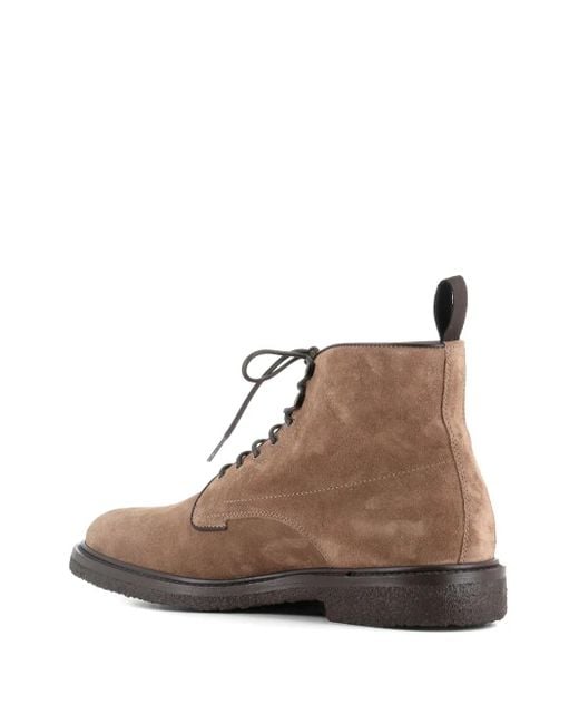 Henderson Brown Lace-Up Suede Boots for men