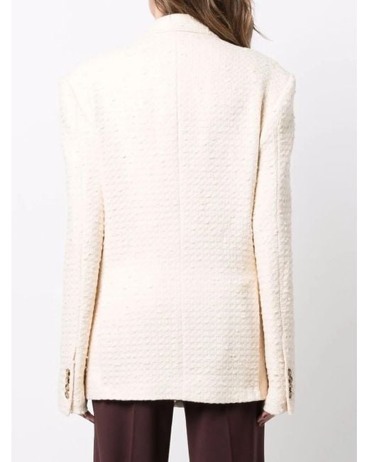 Amiri Natural Knitted Double-Breasted Blazer
