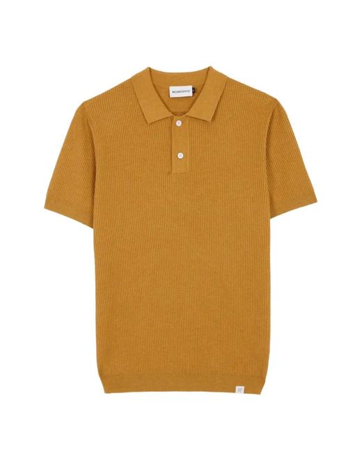 NOWADAYS Yellow Polo En Maille À Design Côtelé for men