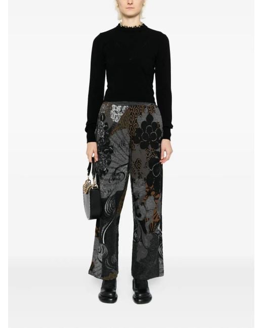 JNBY Black Graphic Elements Trousers