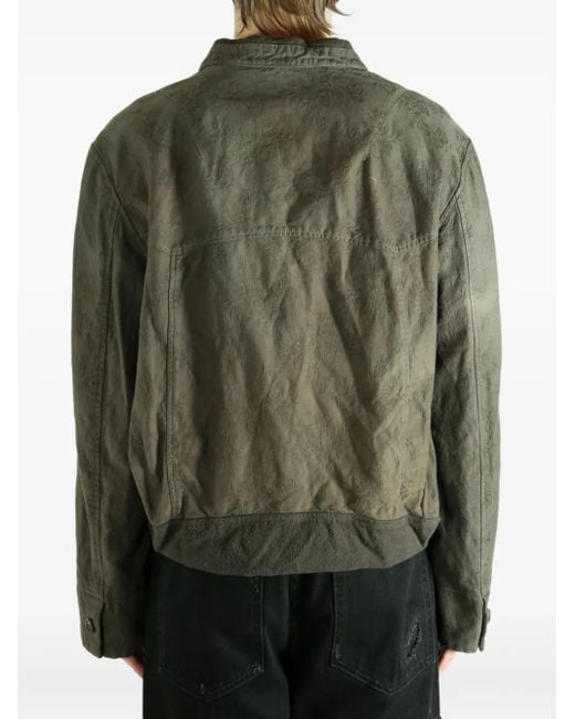 Ziggy Chen Green Curved Hem Shirt Jacket for men