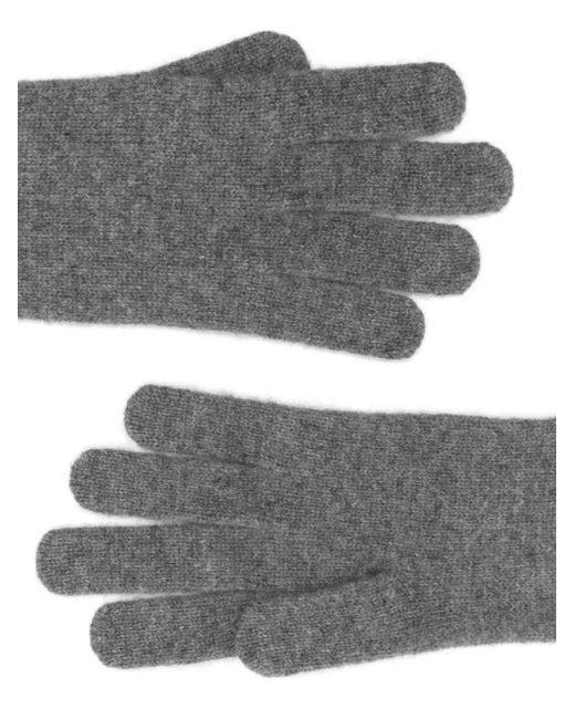 Totême Gray Ribbed Gloves