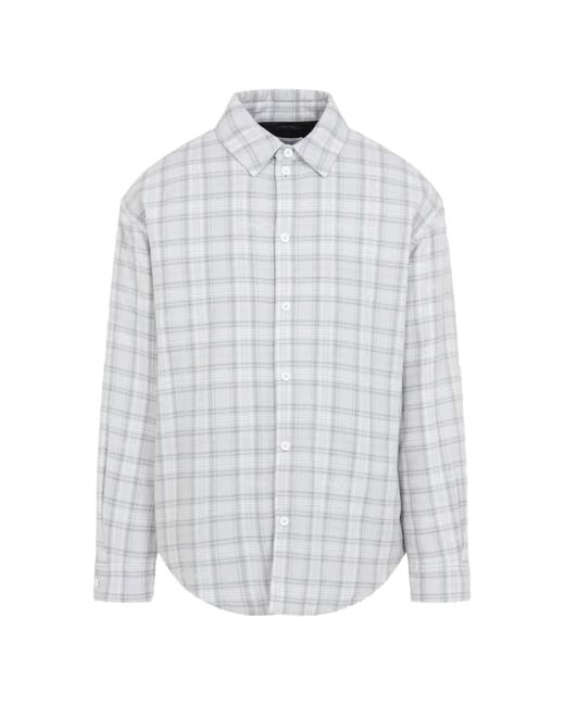 Off-White c/o Virgil Abloh White Check-Print Cotton Overshirt for men