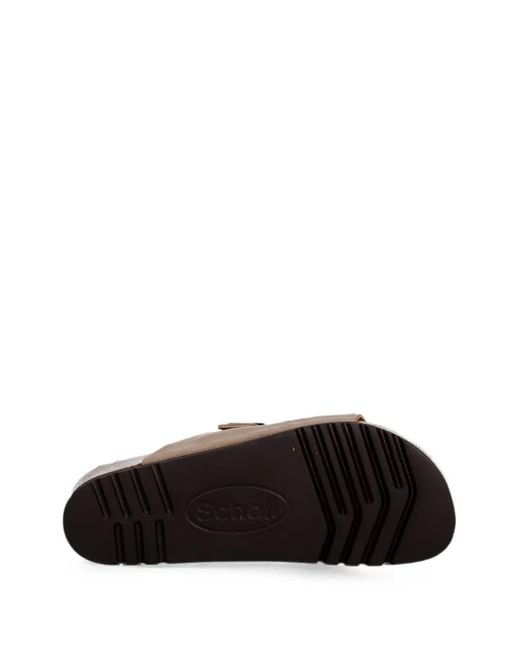Scholl Brown Arizona Double-Strap Buckle Sandals for men